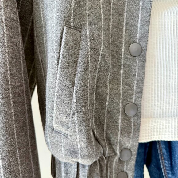 Joie Gray Pinstripe Cropped Jacket | Workwear to Weekend Chic - Picture 4 of 13